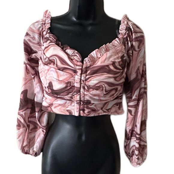Akira cinch front long Sleeved Crop top | SMALL | NWT - Picture 1 of 8